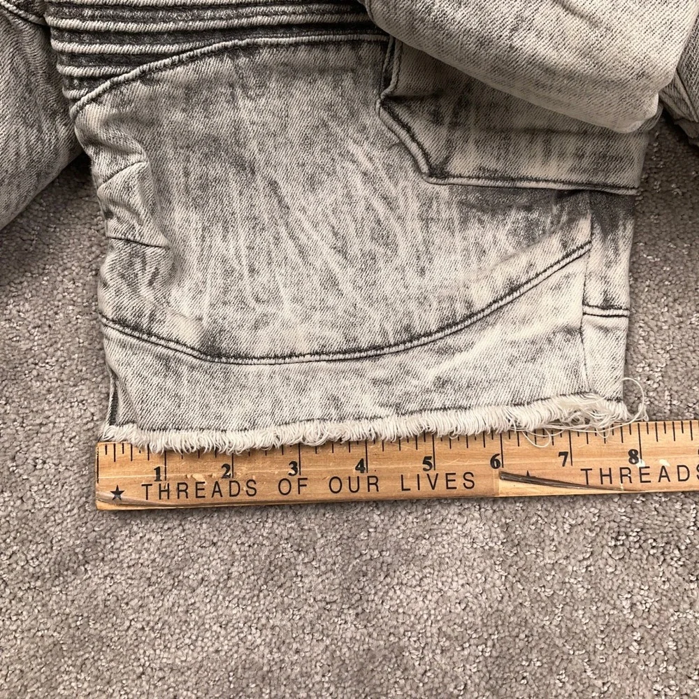 True Religion Rocco Shorts Mens 38 Gray Cargo Acid Moto Denim Streetwear Urban
